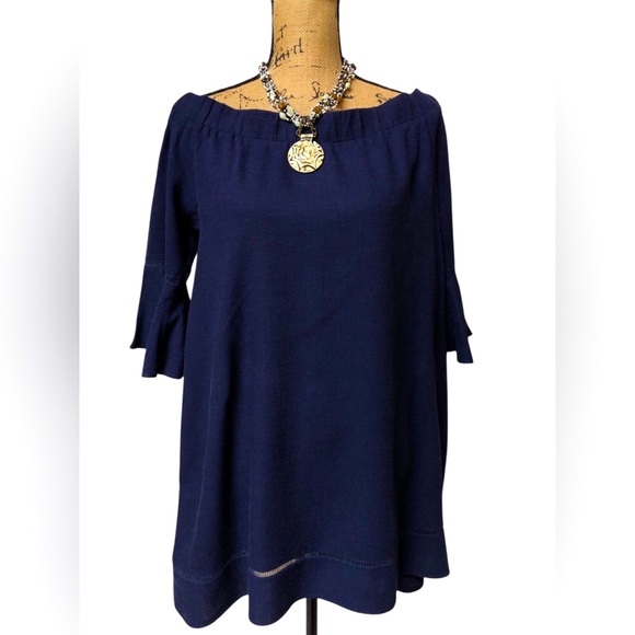 FOR CYNTHIA BEACHWEAR Linen Top EUC!! - Picture 1 of 4